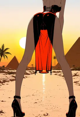 Sunset Silhouette in the Desert