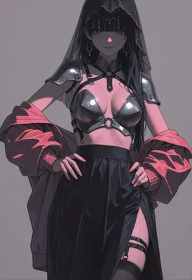 Cybernetic Goth Warrior in Red