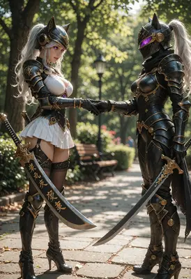Dual Warriors in Gilded Armor