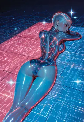 Cybernetic Glow Digital Circuitry Muse