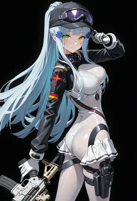 Tactical Soldier with Long Blue Hair