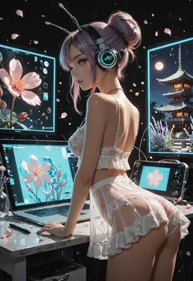 Digital Artist in Cherry Blossom Studio
