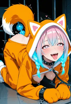 Playful Fox Girl in Captivity