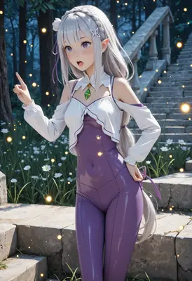 Emilia in a Enchanted Forest Clearing