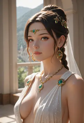 Ethereal Goddess in White and Gold
