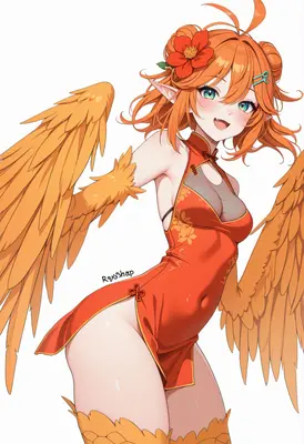 Cheerful Phoenix Girl in Traditional Dress