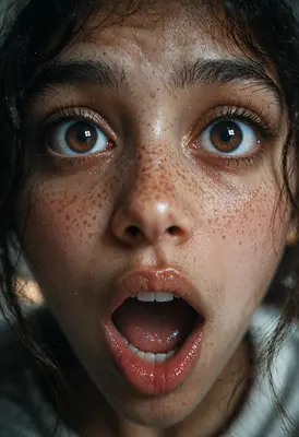 Stunned Expression with Dewy Skin
