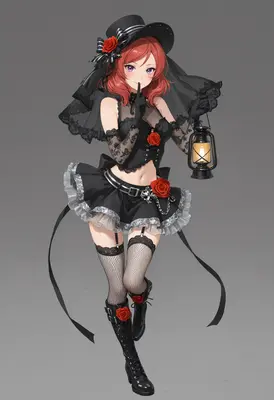 Gothic Rose Maiden with Lantern