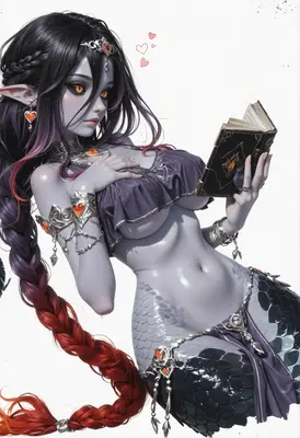 Enchanting Naga Librarian Reading Magic Tome