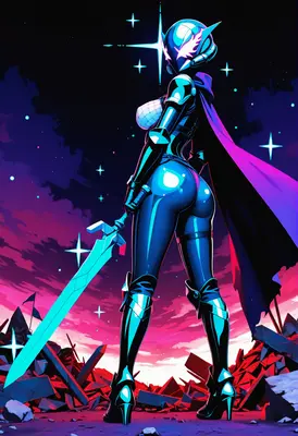 Neon Knight of the Starry Abyss