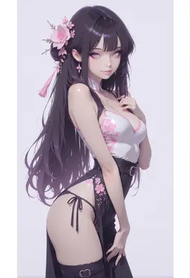 Elegant Maiden with Cherry Blossom Hair