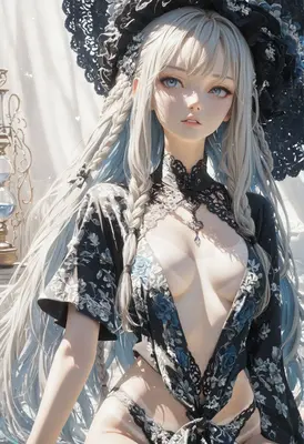 Elegant Gothic Beauty in Floral Lace