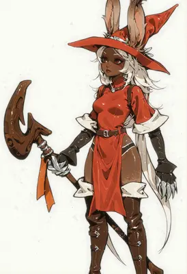 Rabbit Ear Mage in Red