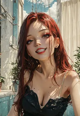 Radiant Redhead Under Summer Sunlight