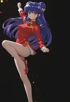 Energetic Martial Artist in Red Qipao