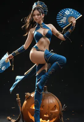 Blue Lotus Warrior Autumn Pumpkin