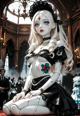 Elegant Cracked Porcelain Doll Princess