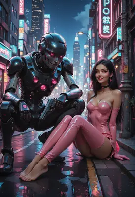 Cybernetic Guardian and Pink Latex Companion