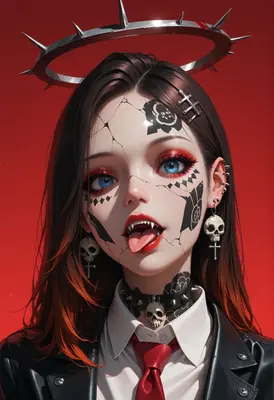 Gothic Doll with Spiked Halo