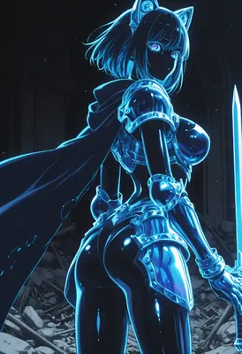 Luminous Cat Knight in Shining Armor