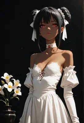 Gothic Maiden with Crimson Eyes