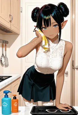 Elf Girl Wiping Her Face