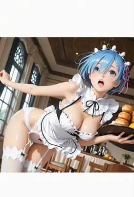 Rem Serving Treats in Lingerie