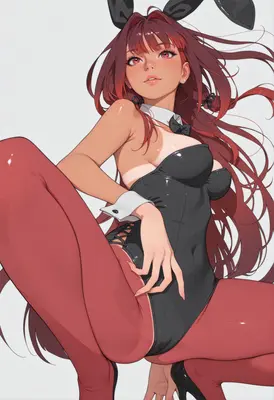 Red Haired Bunny Girl Portrait