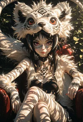 Mystic Beast Queen in Shadowed Throne