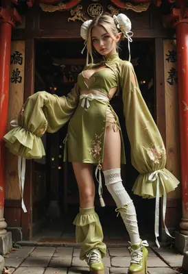 Elegant Elf in Traditional Green Attire