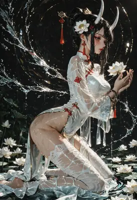 Lotus Spirit in Wet Qipao