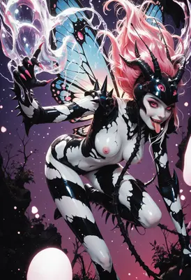 Ethereal Butterfly Demon in Dark Forest