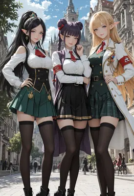 Three Elegant Elf Academy Students
