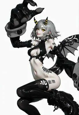 Cybernetic Demon Girl with Giant Claws