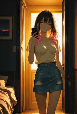 Golden Hour Mirror Selfie
