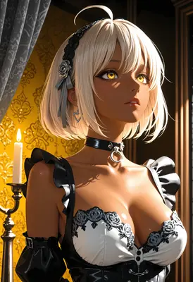 Gilded Elegance Maid Portrait