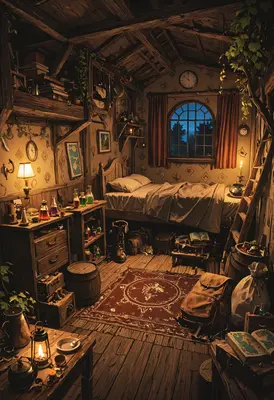 Cozy Alchemist Attic Bedroom Sanctuary