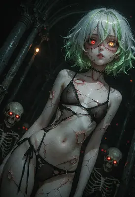 Stitched Doll Amidst the Undead