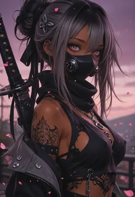 Cyberpunk Samurai Warrior at Dusk