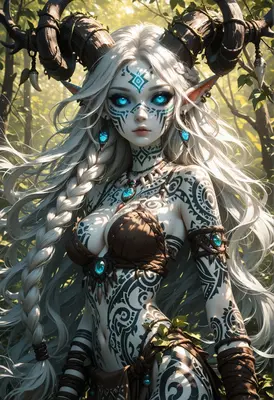 Mystical Forest Guardian with Horns
