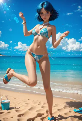 Carefree Summer Beach Day Fun