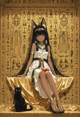 Ancient Egyptian Cat Goddess Princess