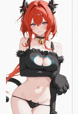 Playful Red Haired Nekomimi Girl