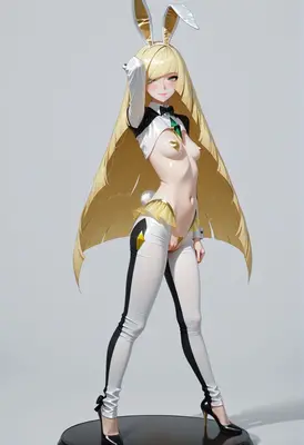 Elegant Blonde Bunny Girl Figurine