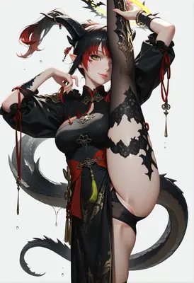 Demon Dragon Maiden Stretching