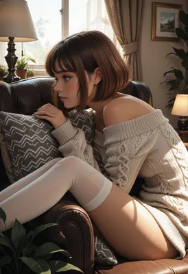 Quiet Afternoon in a Cozy Sweater