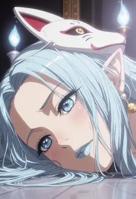 Resting Elf with Kitsune Mask
