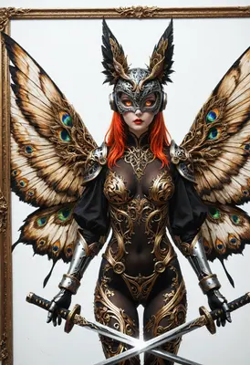 Gilded Butterfly Warrior with Dual Blades