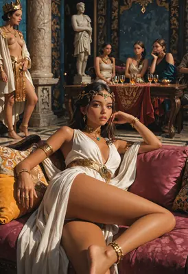 Elegant Goddesses in a Roman Palace
