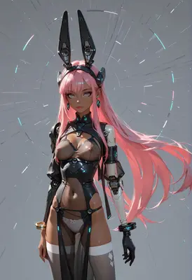 Cybernetic Pink Haired Bunny Android